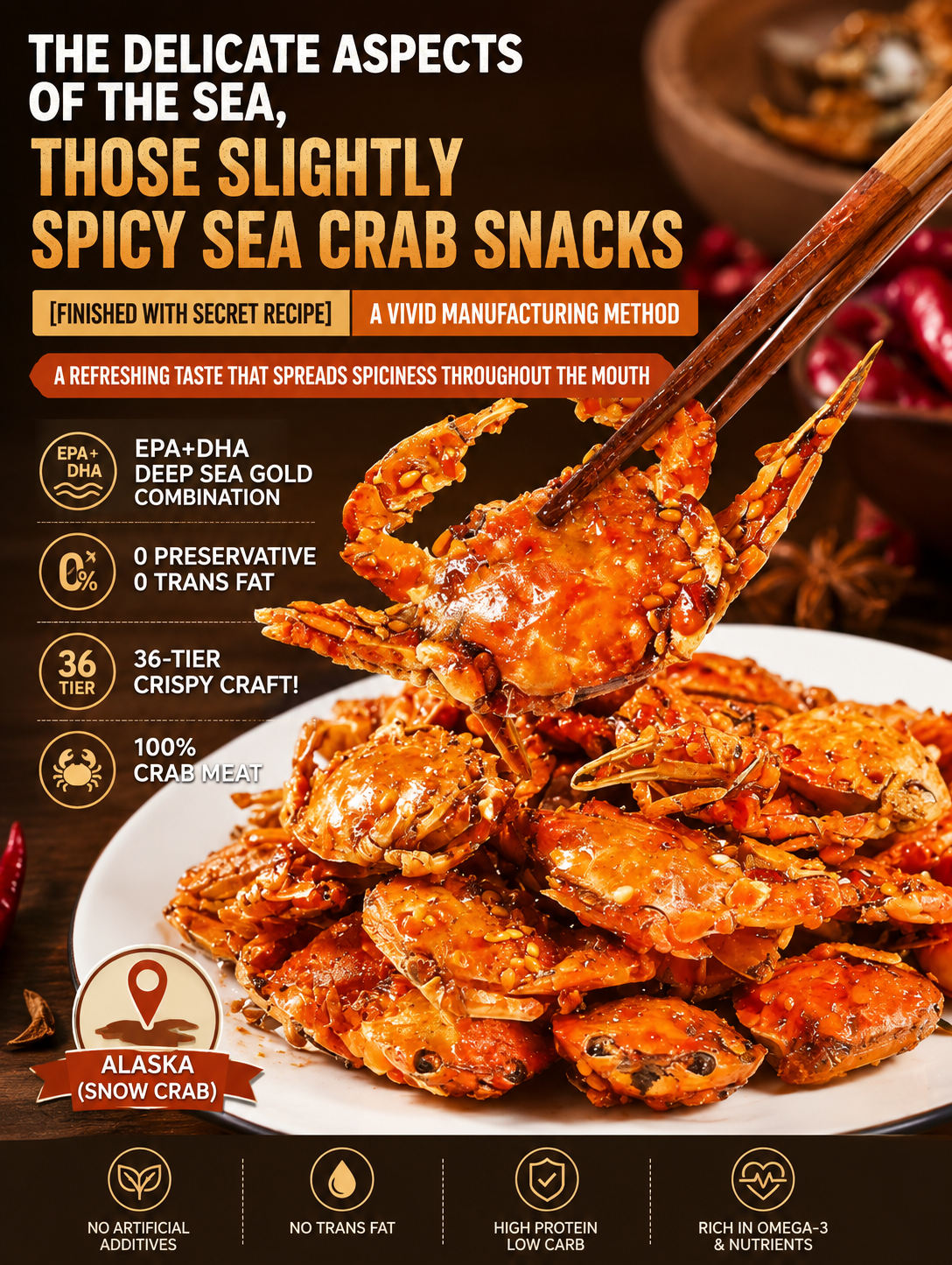 🦀Alaskan Snow Crab Ready-to-EatCrispy Crab -Evan